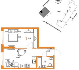 1-к квартира, вторичка, 40м2, 14/30 этаж