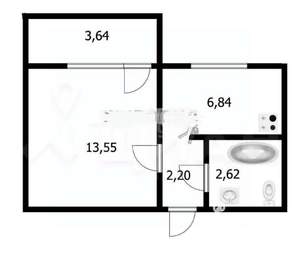 1-к квартира, вторичка, 25м2, 4/17 этаж