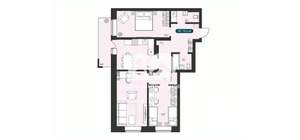 3-к квартира, вторичка, 74м2, 3/25 этаж