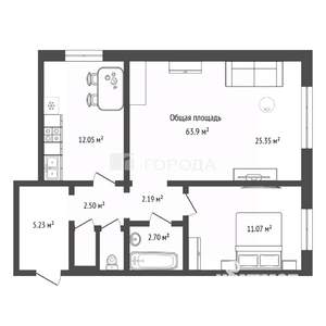 2-к квартира, вторичка, 64м2, 6/10 этаж