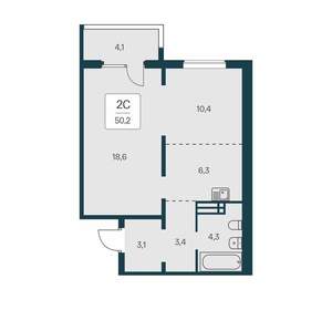 2-к квартира, вторичка, 50м2, 11/17 этаж