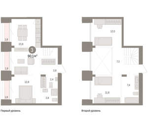 3-к квартира, вторичка, 90м2, 15/15 этаж