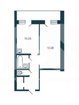 1-к квартира, вторичка, 40м2, 15/20 этаж