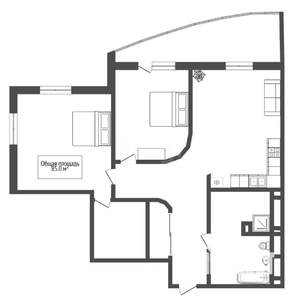 3-к квартира, вторичка, 85м2, 13/26 этаж