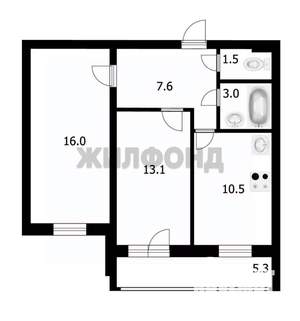 2-к квартира, вторичка, 52м2, 12/12 этаж