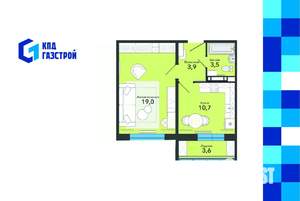 1-к квартира, вторичка, 41м2, 7/18 этаж
