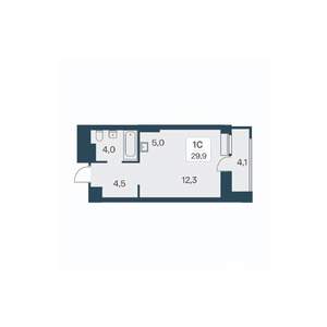 Студия квартира, вторичка, 30м2, 21/30 этаж