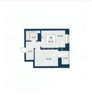 1-к квартира, вторичка, 40м2, 13/25 этаж