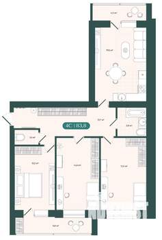 4-к квартира, вторичка, 84м2, 4/9 этаж
