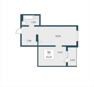 1-к квартира, вторичка, 50м2, 7/17 этаж